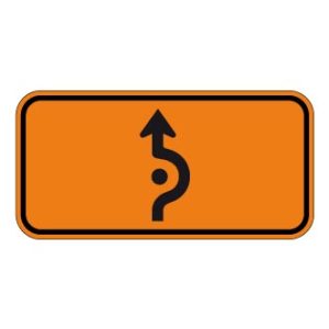 Panonceau de direction tout droit (carrefour giratoire)